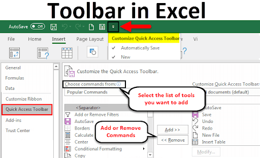 Microsoft Excel Toolbar